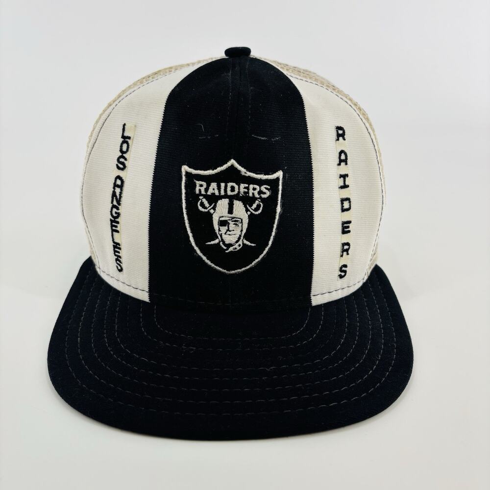 Vintage Los Angeles Raiders Nfl Ajd Lucky Stripes Trucker Snapback Hat Vegas
